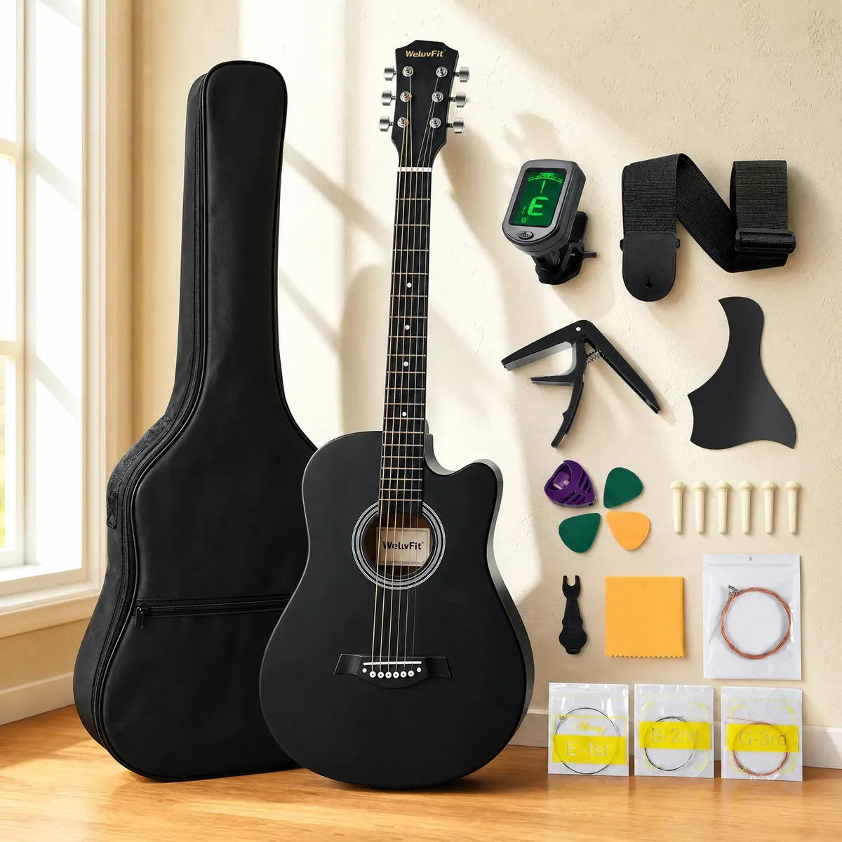 Guitarra acústica para empezar, paquete completo