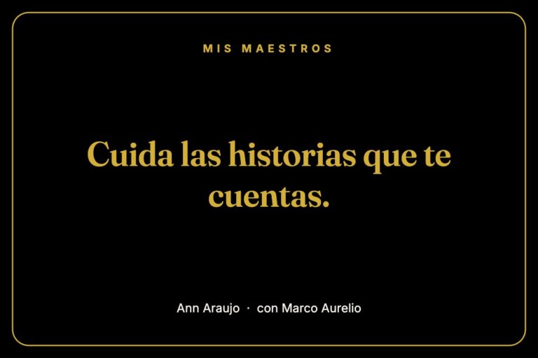 Mis maestros: Marco Aurelio, por Ann Araujo